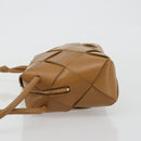 BOTTEGA VENETA MAXI INTRECCIATO Cassette Shoulder Bag Brown Gold Auth BA14005V-5