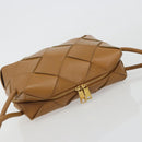 BOTTEGA VENETA MAXI INTRECCIATO Cassette Shoulder Bag Brown Gold Auth BA14005V-6