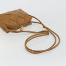 BOTTEGA VENETA MAXI INTRECCIATO Cassette Shoulder Bag Brown Gold Auth BA14005V-7