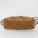 BOTTEGA VENETA MAXI INTRECCIATO Cassette Shoulder Bag Brown Gold Auth BA14005V-9