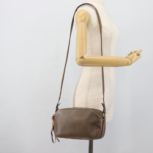 Chloe Shoulder Bag Leather Brown Gold Auth BA14006