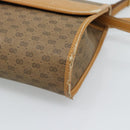 GUCCI Micro GG Shoulder Bag PVC Leather Beige Gold Auth BA14009-10
