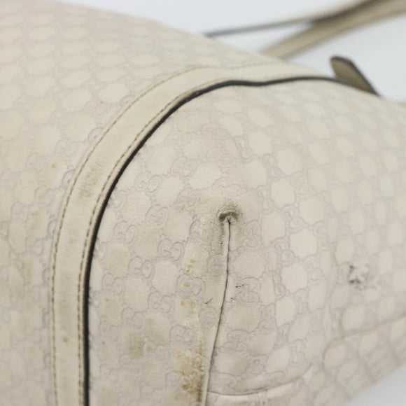 GUCCI GuccissimaGG Tote Bag Leather White Gold 336776 Auth BA14010