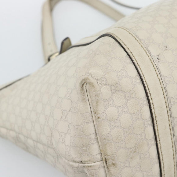 GUCCI GuccissimaGG Tote Bag Leather White Gold 336776 Auth BA14010