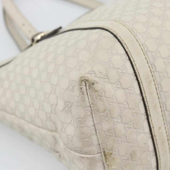 GUCCI GuccissimaGG Tote Bag Leather White Gold 336776 Auth BA14010