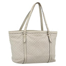 GUCCI GuccissimaGG Tote Bag Leather White Gold 336776 Auth BA14010-1