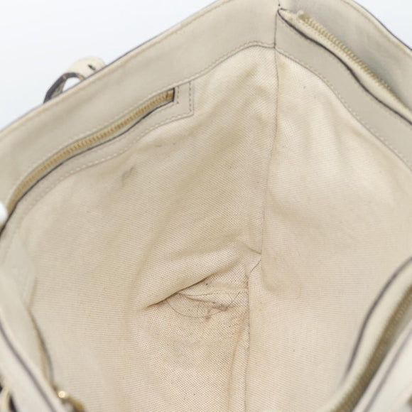 GUCCI GuccissimaGG Tote Bag Leather White Gold 336776 Auth BA14010
