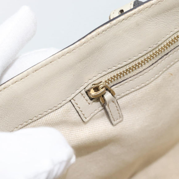 GUCCI GuccissimaGG Tote Bag Leather White Gold 336776 Auth BA14010