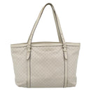 GUCCI GuccissimaGG Tote Bag Leather White Gold 336776 Auth BA14010-13