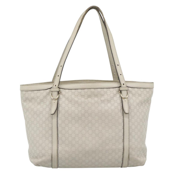 GUCCI GuccissimaGG Tote Bag Leather White Gold 336776 Auth BA14010