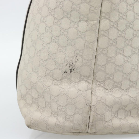 GUCCI GuccissimaGG Tote Bag Leather White Gold 336776 Auth BA14010