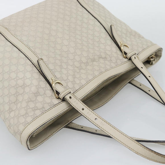 GUCCI GuccissimaGG Tote Bag Leather White Gold 336776 Auth BA14010