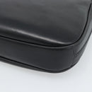 GUCCI Horsebit Shoulder Bag Leather Black Gold Auth BA14011A-15