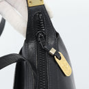 GUCCI Horsebit Shoulder Bag Leather Black Gold Auth BA14011A-10