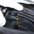GUCCI Horsebit Shoulder Bag Leather Black Gold Auth BA14011A-19