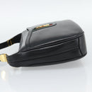 GUCCI Horsebit Shoulder Bag Leather Black Gold Auth BA14011A-3
