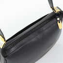 GUCCI Horsebit Shoulder Bag Leather Black Gold Auth BA14011A-6