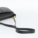 GUCCI Horsebit Shoulder Bag Leather Black Gold Auth BA14011A-7
