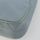 PRADA Hand Pouch Nylon Light Blue Silver Auth BA14013A-9