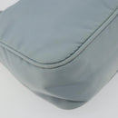 PRADA Hand Pouch Nylon Light Blue Silver Auth BA14013A-14