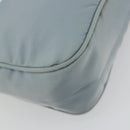PRADA Hand Pouch Nylon Light Blue Silver Auth BA14013A-16