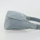 PRADA Hand Pouch Nylon Light Blue Silver Auth BA14013A-3