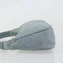 PRADA Hand Pouch Nylon Light Blue Silver Auth BA14013A-4