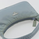 PRADA Hand Pouch Nylon Light Blue Silver Auth BA14013A-6