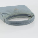 PRADA Hand Pouch Nylon Light Blue Silver Auth BA14013A-7