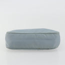 PRADA Hand Pouch Nylon Light Blue Silver Auth BA14013A-5