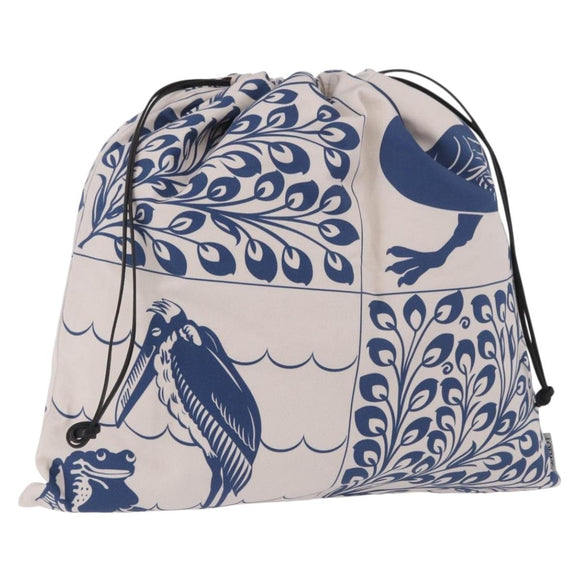 LOEWE William De Morgan Drawstring Bag Canvas Blue Auth BA14014M
