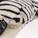 CHANEL Chanel Sports Shoulder Bag Reversible White Zebra CC Auth BA14015-17