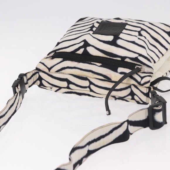 CHANEL Chanel Sports Shoulder Bag Reversible White Zebra CC Auth BA14015