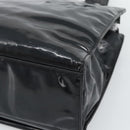 CHANEL Tote Bag Patent Black Gold CC Auth BA14016-17