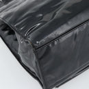 CHANEL Tote Bag Patent Black Gold CC Auth BA14016-18