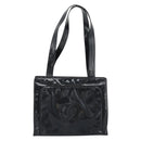 CHANEL Tote Bag Patent Black Gold CC Auth BA14016-13