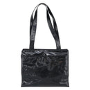 CHANEL Tote Bag Patent Black Gold CC Auth BA14016-2