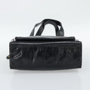 CHANEL Tote Bag Patent Black Gold CC Auth BA14016-5