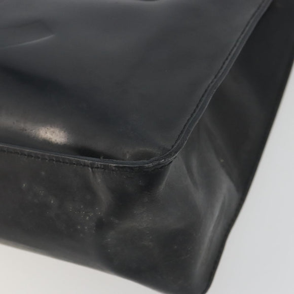 CHANEL Tote Bag Patent Black CC Auth BA14017