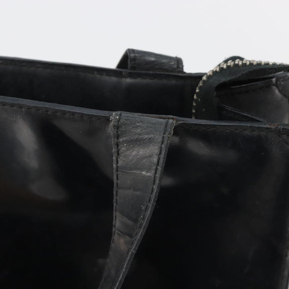 CHANEL Tote Bag Patent Black CC Auth BA14017