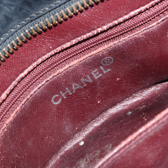 CHANEL Tote Bag Patent Black CC Auth BA14017
