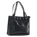 CHANEL Tote Bag Patent Black CC Auth BA14017-1