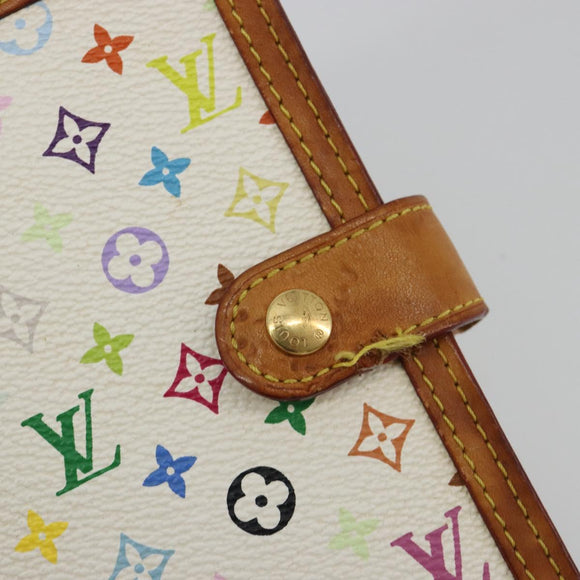 LOUIS VUITTON Monogram Multicolor Agenda PM White R20896 LV Auth BA14021