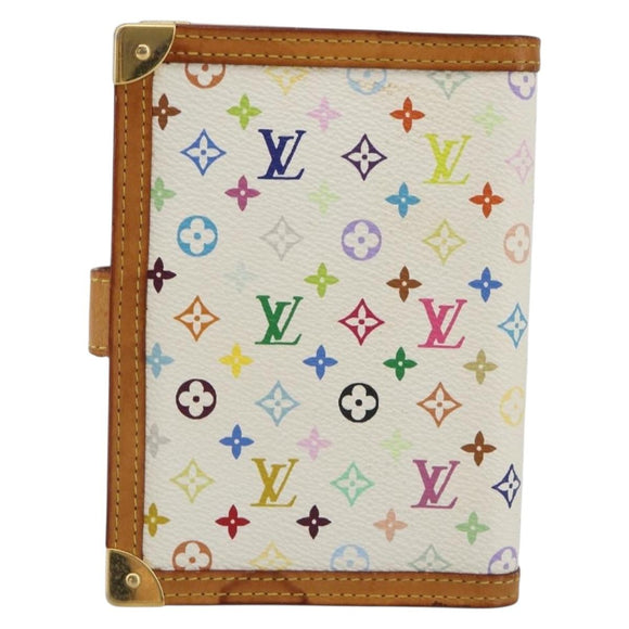 LOUIS VUITTON Monogram Multicolor Agenda PM White R20896 LV Auth BA14021
