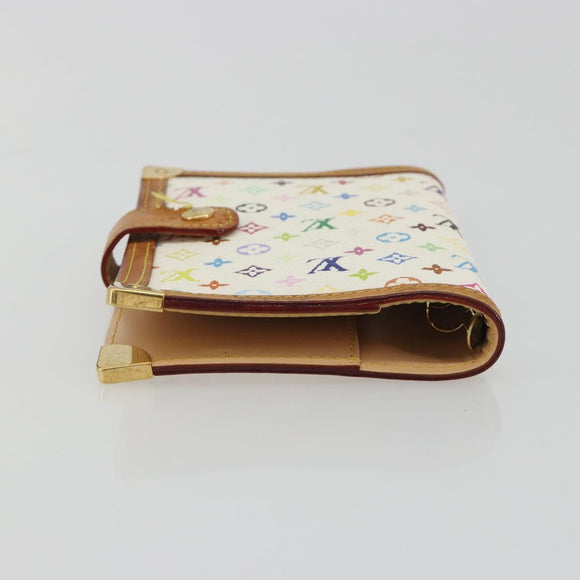 LOUIS VUITTON Monogram Multicolor Agenda PM White R20896 LV Auth BA14021