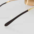 CELINE C Macadam Rimless Sunglasses Metal Brown Gold Auth BA14022V-15