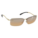 CELINE C Macadam Rimless Sunglasses Metal Brown Gold Auth BA14022V-1