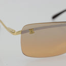 CELINE C Macadam Rimless Sunglasses Metal Brown Gold Auth BA14022V-6