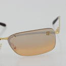 CELINE C Macadam Rimless Sunglasses Metal Brown Gold Auth BA14022V-7