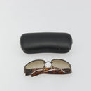 CHANEL Sunglasses Plastic Brown Silver CC Auth BA14023-12